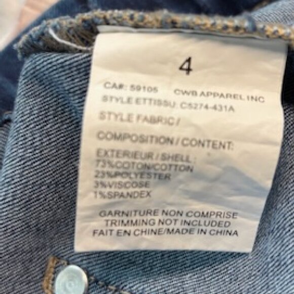 Charlie B Capri Peddle Pushers denim pants size: woman's 4 - Stretchy - Picture 7 of 7